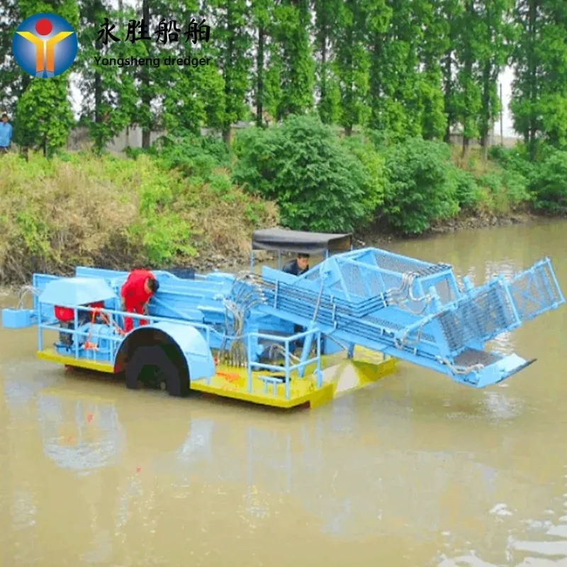 Barco de corte de maleza acuática mini eficiente para una persona para operar 4