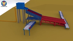 Video de trabajo en 3D para la draga de succión de cortador con plataforma de dragado de oro, equipo de barrido de oro